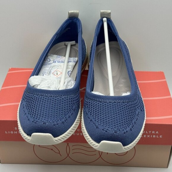 Easy Spirit Glitz Blue Knit Slip-On Comfort Shoes 8 M Lightweight Ultra Flexible - Picture 2 of 10